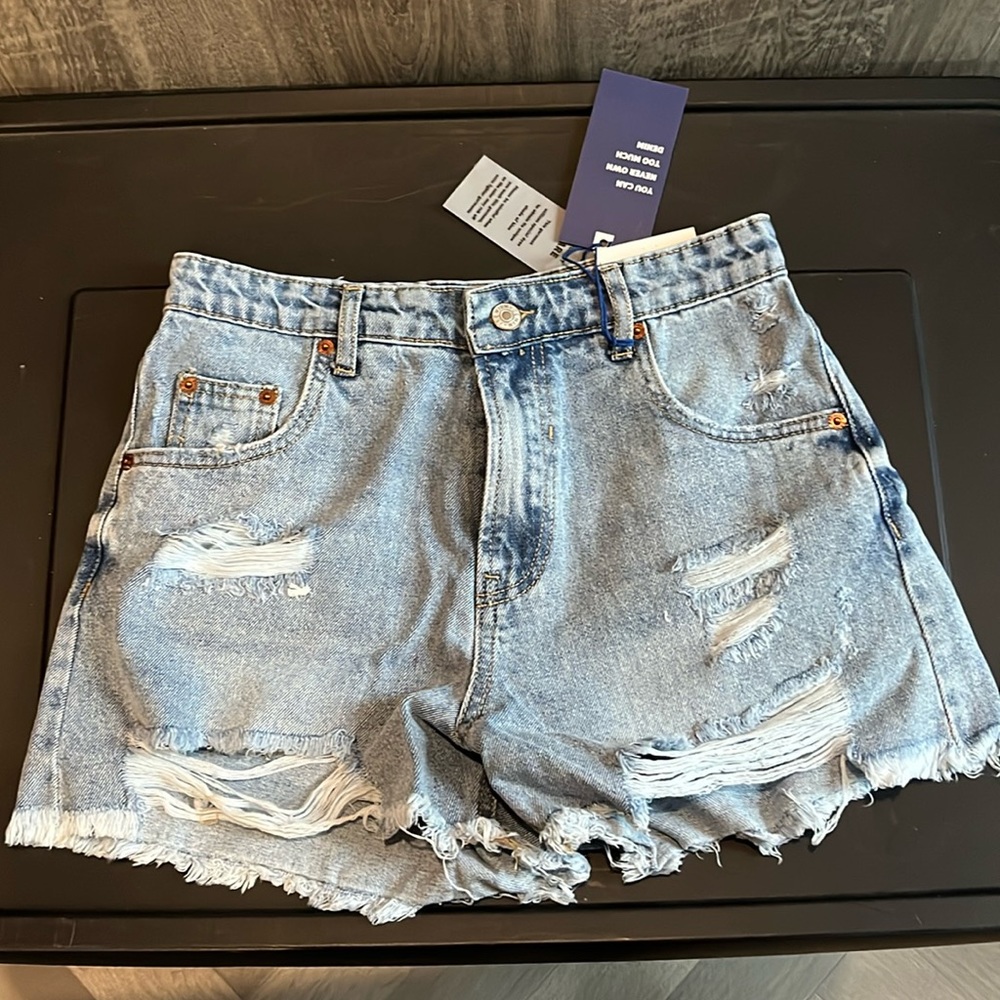 High waisted jeans shorts